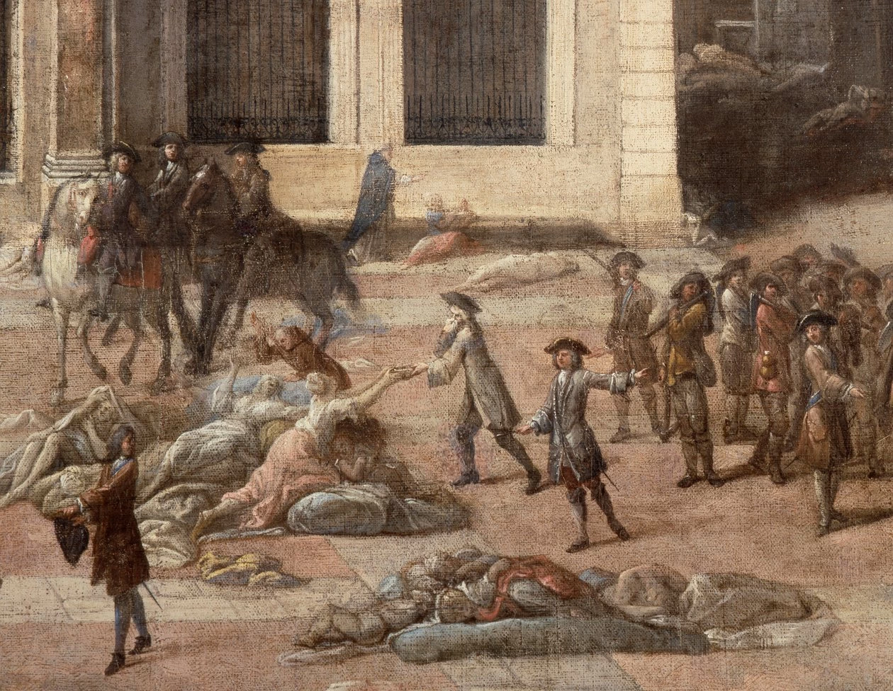Veduta del Cours Belsunce, Marsiglia, durante la peste del 1720 - Musee des Beaux, Arts, Marseille, dettaglio 5